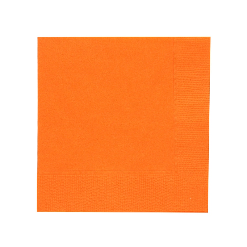 オリエンタル紙業 カラー紙ナプキン 2プライナプキン 4折 約25cm マンダリン 50枚/袋