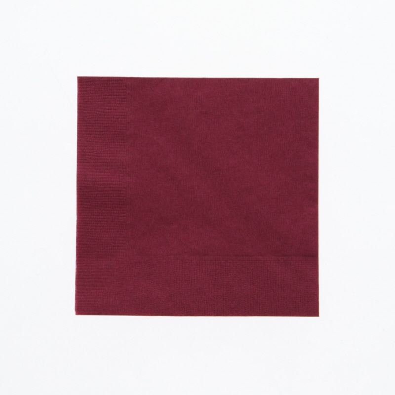 オリエンタル紙業 カラー紙ナプキン 2プライナプキン 4折 約25cm ワインレッド 50枚/袋