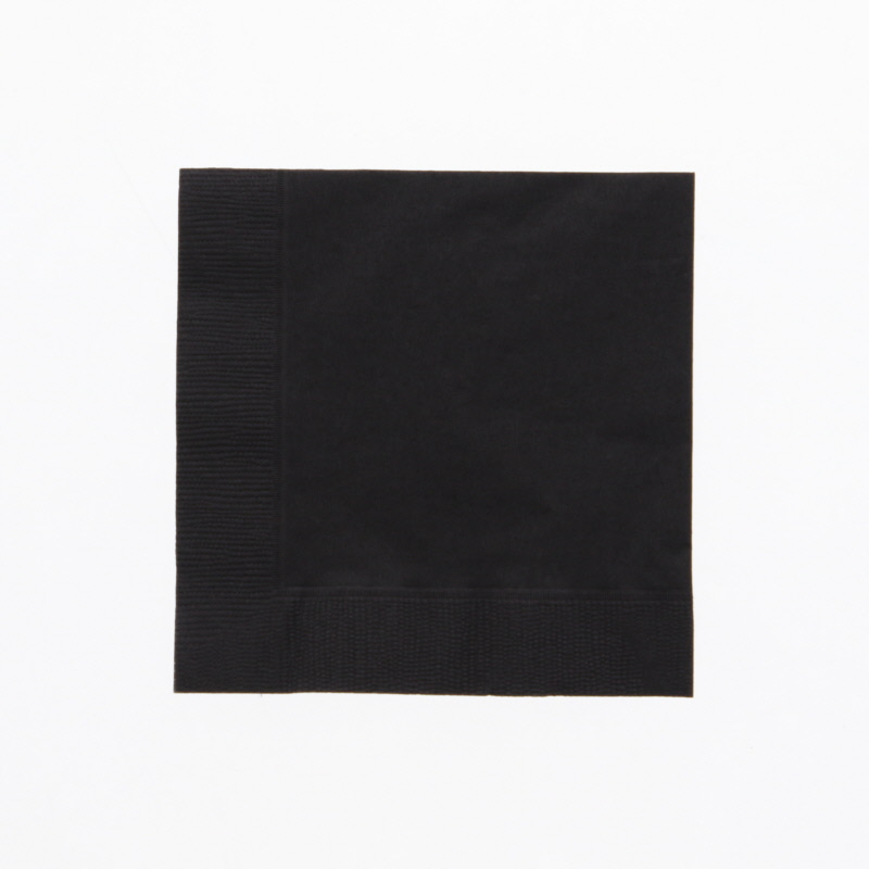 オリエンタル紙業 カラー紙ナプキン 2プライナプキン 4折 約25cm ブラック 50枚/袋