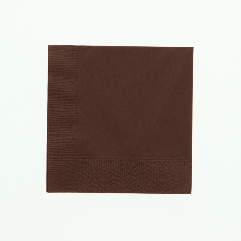 オリエンタル紙業 カラー紙ナプキン 2プライナプキン 4折 約25cm チョコレート 50枚/袋