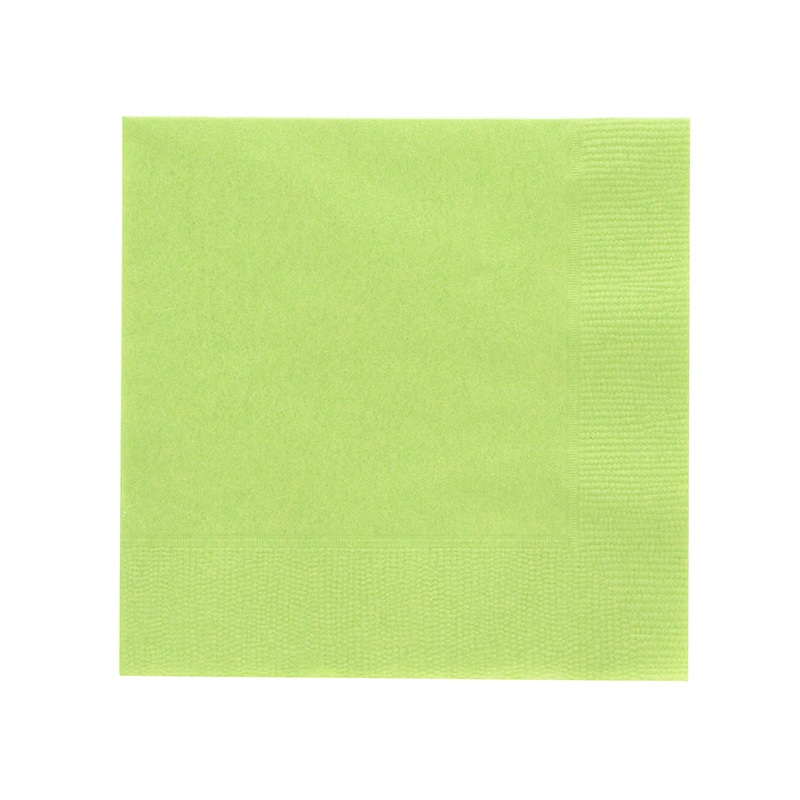 オリエンタル紙業 カラー紙ナプキン 2プライナプキン 4折 約25cm アシットグリーン 50枚/袋