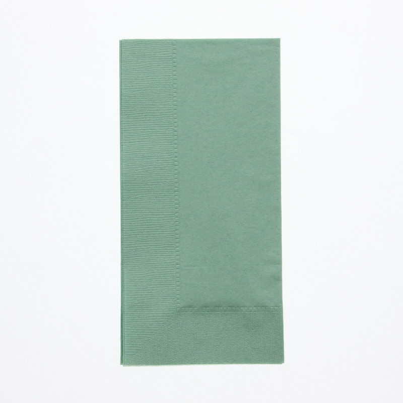 オリエンタル紙業 ペーパーナプキン 2プライ レギュラーカラー L 445mm角 8折 50枚入 LUC-28 グリーン 50枚/袋（ご注文単位40袋）【直送品】