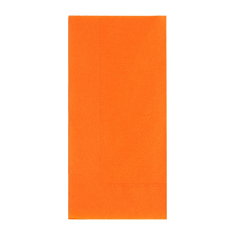 オリエンタル紙業 カラー紙ナプキン 2プライナプキン 8折 約45cm マンダリン 50枚/袋