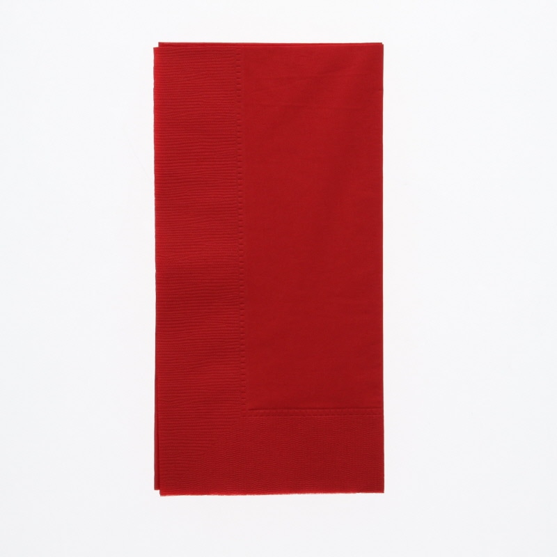 オリエンタル紙業 カラー紙ナプキン 2プライナプキン 8折 約45cm イタリアンレッド 50枚/袋