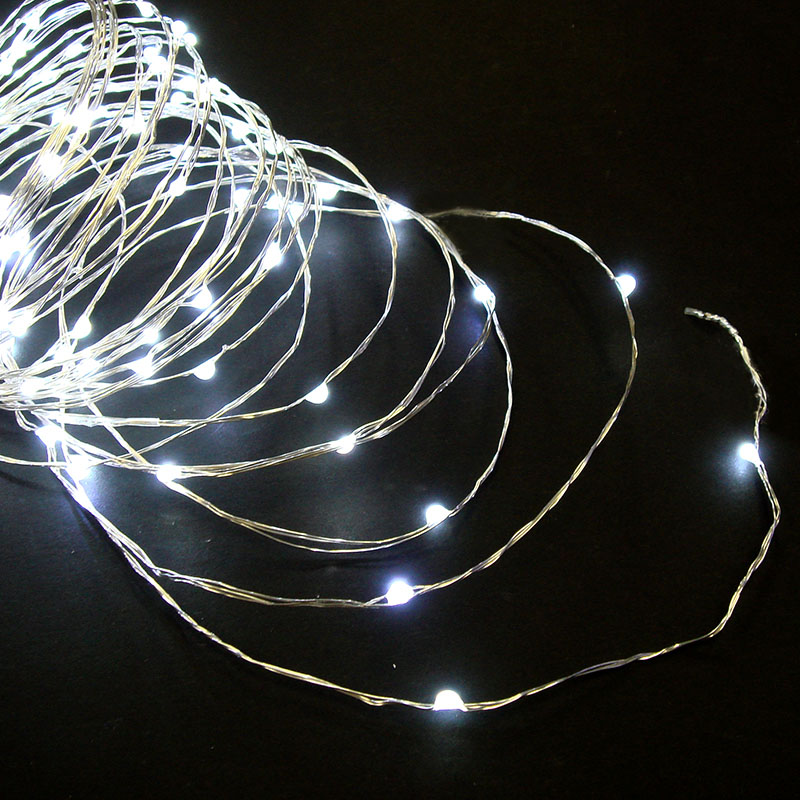 コロナ産業 ジュエリーライト　アダプター付　100球 白色球　シルバーコード JE100W 1個（ご注文単位1個）【直送品】