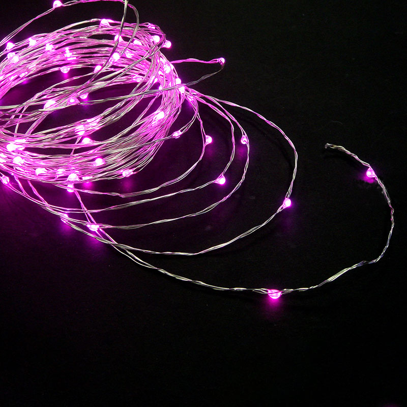 コロナ産業 ジュエリーライト　アダプター付　100球 ピンク球　シルバーコード JE100P 1個（ご注文単位1個）【直送品】