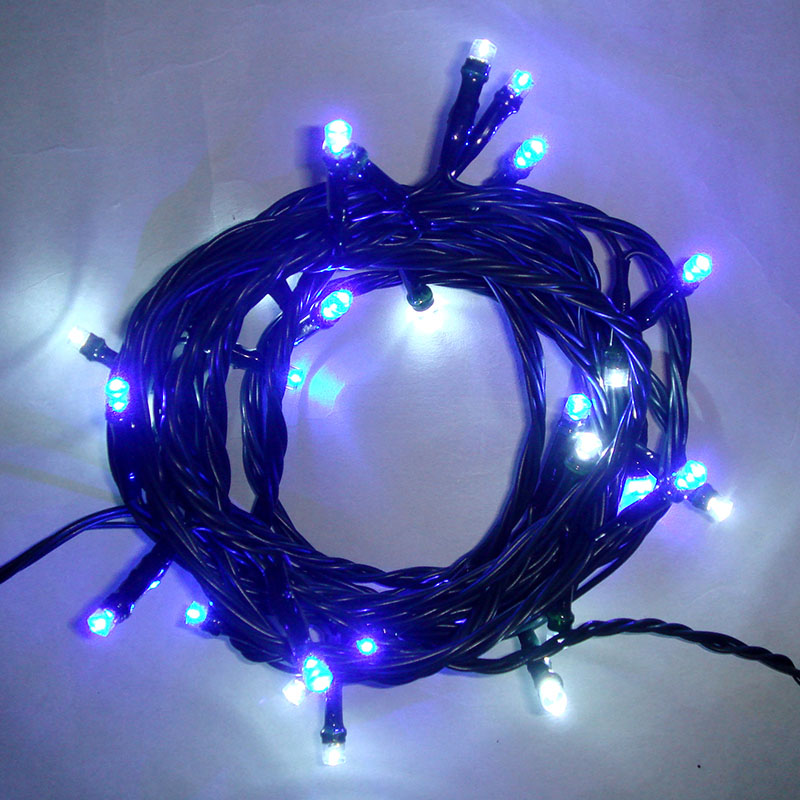 コロナ産業 室内用30球ストレートライト　アダプター付 白・青色球　緑コード SHG30WB 1個（ご注文単位1個）【直送品】