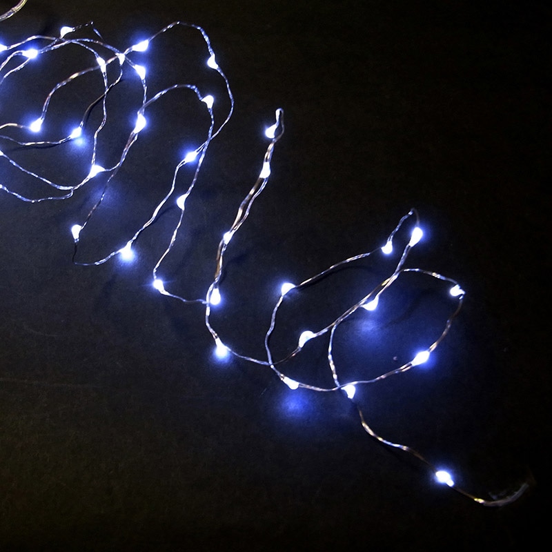 コロナ産業 ジュエリーライト　電池式　40球 白色球　シルバーコード JE40W 1個（ご注文単位1個）【直送品】