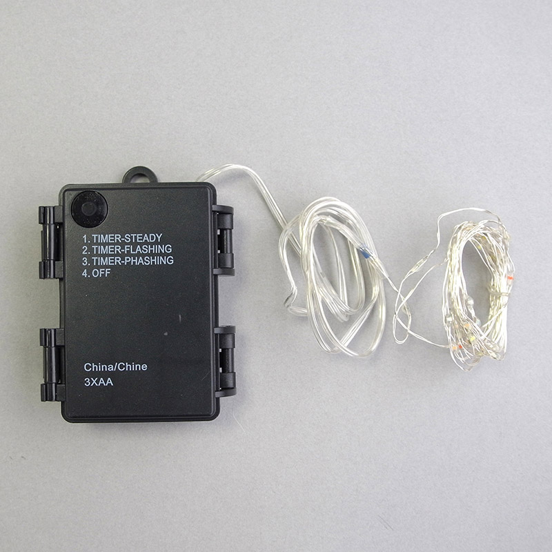 コロナ産業 ジュエリーライト 電池式 40球 タイマー付 7色ミックス シルバーコード HJ40MIX 1個(ご注文単位1個)【直送品】