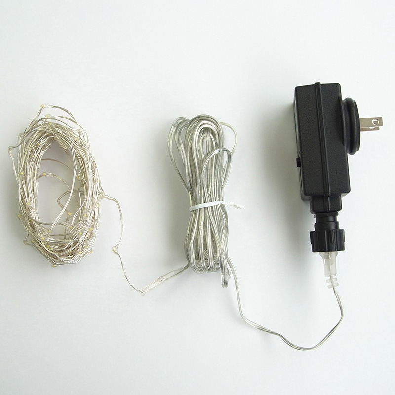 コロナ産業 ジュエリーライト100球 アダプター付 タイマー付 電球色 シルバーコード JT100D 1個(ご注文単位1個)【直送品】