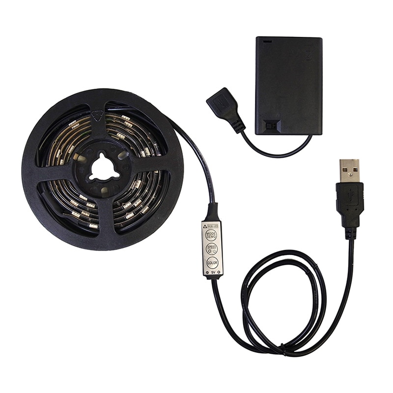 コロナ産業 USBテープライト 30球 1m RGB ブラックコード RUS1RGB 1個（ご注文単位1個）【直送品】