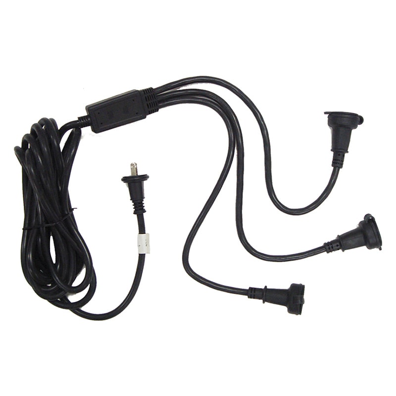 コロナ産業 分配コード 防水丸型プラグタイプ 3分配 ブラック RC3 1個（ご注文単位1個）【直送品】