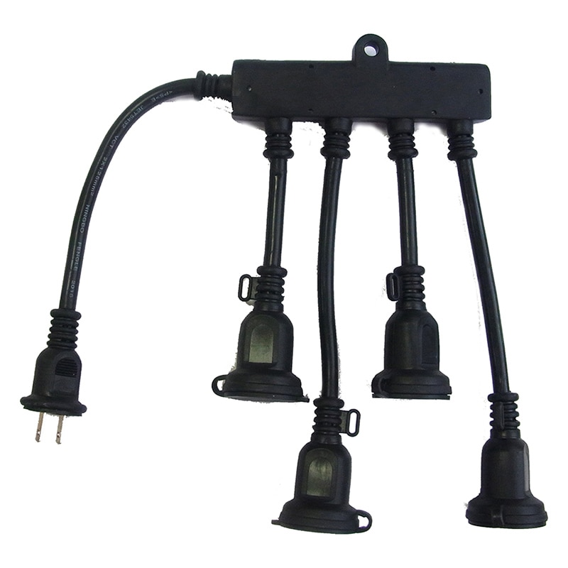 コロナ産業 分配コード 防水丸型プラグタイプ 4分配 ブラック RC4 1個（ご注文単位1個）【直送品】