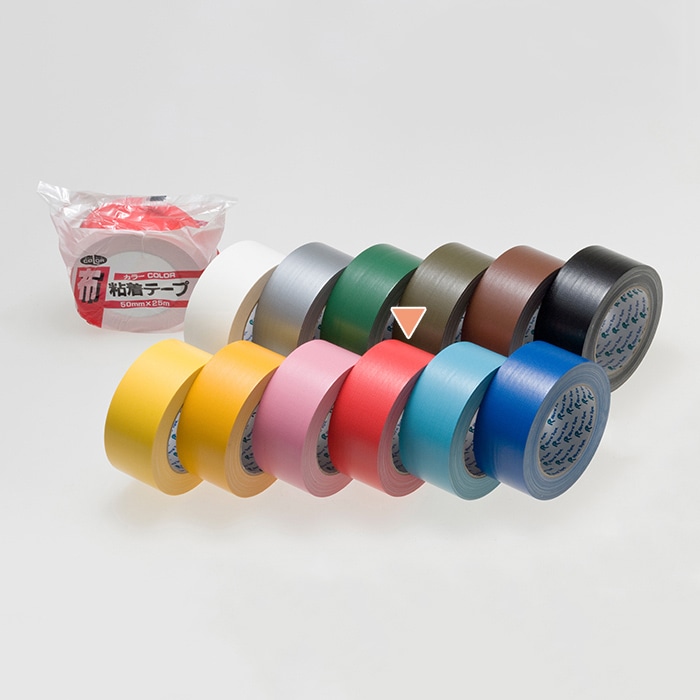 リンレイテープ 包装用 布カラー粘着テープ 50×25 #364 赤 1巻（ご注文単位30巻）【直送品】