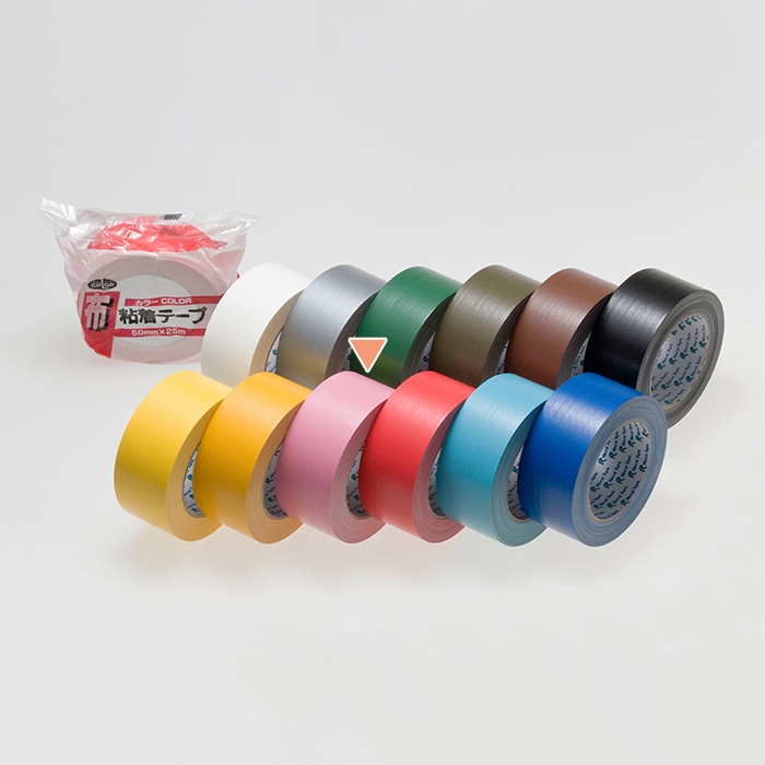 リンレイテープ 包装用 布カラー粘着テープ 50×25 #364 ピンク 1巻（ご注文単位30巻）【直送品】