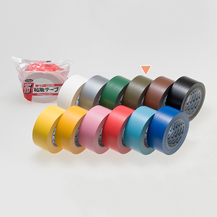 リンレイテープ 包装用 布カラー粘着テープ 50×25 #364 オリーブ 1巻（ご注文単位30巻）【直送品】