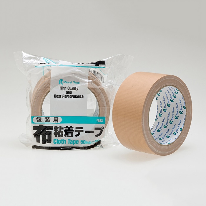 リンレイテープ 包装用 布粘着テープ 50×25 #383 1巻（ご注文単位30巻）【直送品】