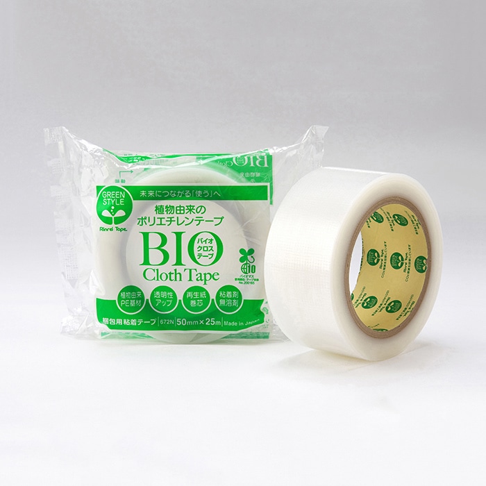 リンレイテープ 包装用 バイオクロステープ 50×25 #672N 半透明 1巻(ご注文単位30巻)【直送品】