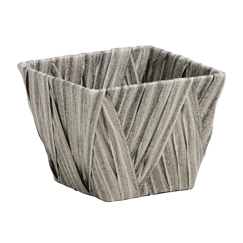 >SG Wonder zone PEクロス編み 角駄温鉢3.5号用 グレー 560-35DEG 1個(ご注文単位5個)【直送品】