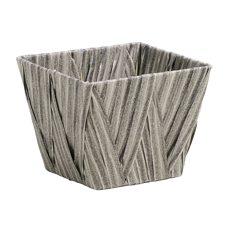 SG Wonder zone PEクロス編み 角駄温鉢4号用 グレー 560-40DEG 1個（ご注文単位1個）【直送品】