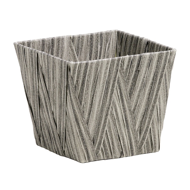 SG Wonder zone PEクロス編み 角駄温鉢5号用 グレー 560-50DEG 1個(ご注文単位1個)【直送品】