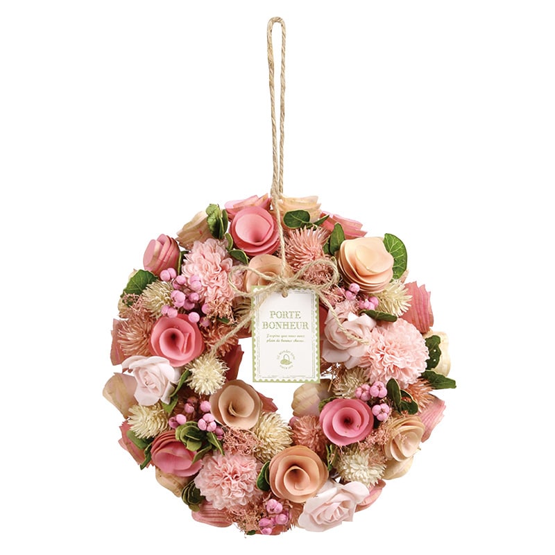 SG Wonder zone 完成リース φ24cm ベビーピンク 660-047 1個（ご注文単位1個）【直送品】