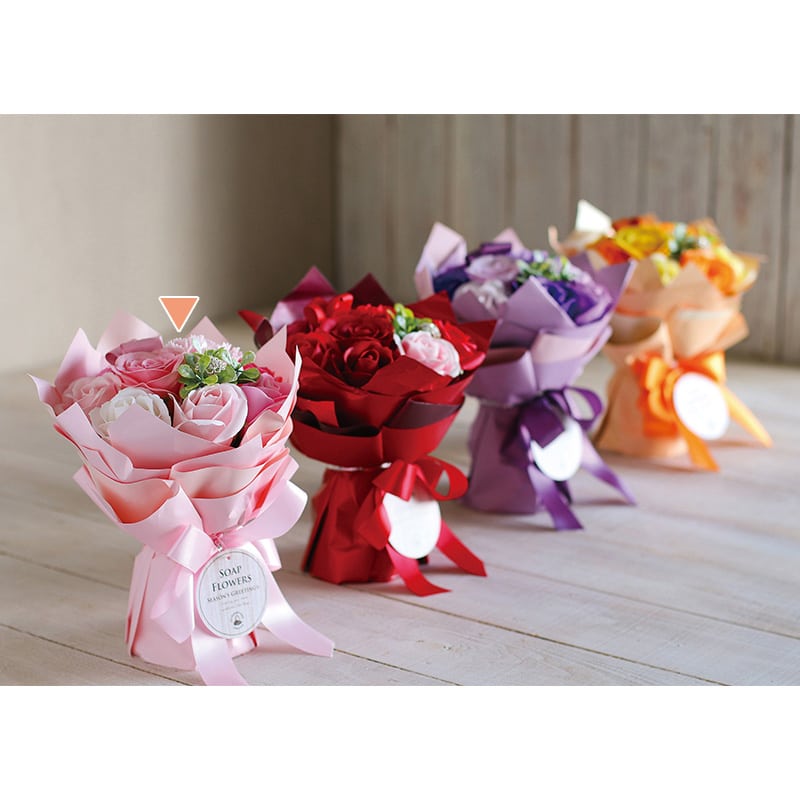 SG Wonder zone ソープフラワー スタンディングミニブーケ 紙袋付 ピンク F192-002P 1個(ご注文単位1個)【直送品】