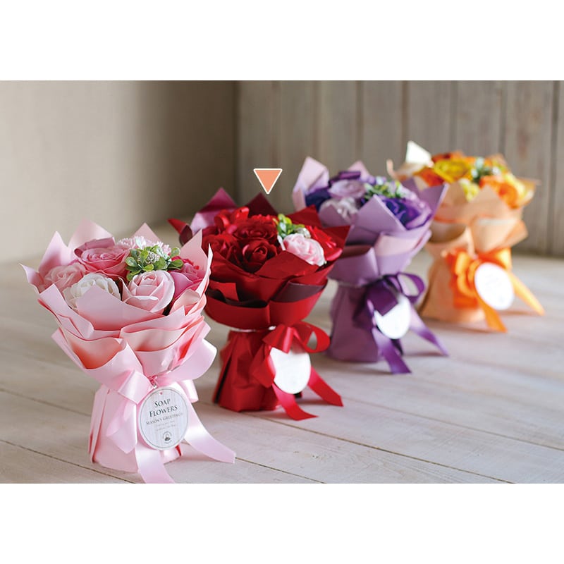 SG Wonder zone ソープフラワー スタンディングミニブーケ 紙袋付 レッド F192-002R 1個(ご注文単位1個)【直送品】