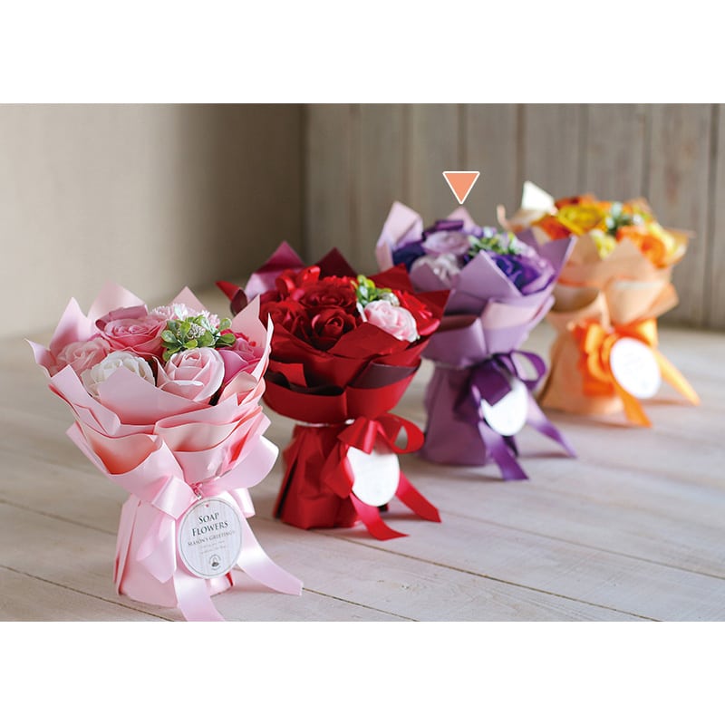 SG Wonder zone ソープフラワー スタンディングミニブーケ 紙袋付 バイオレット F192-002V 1個（ご注文単位1個）【直送品】