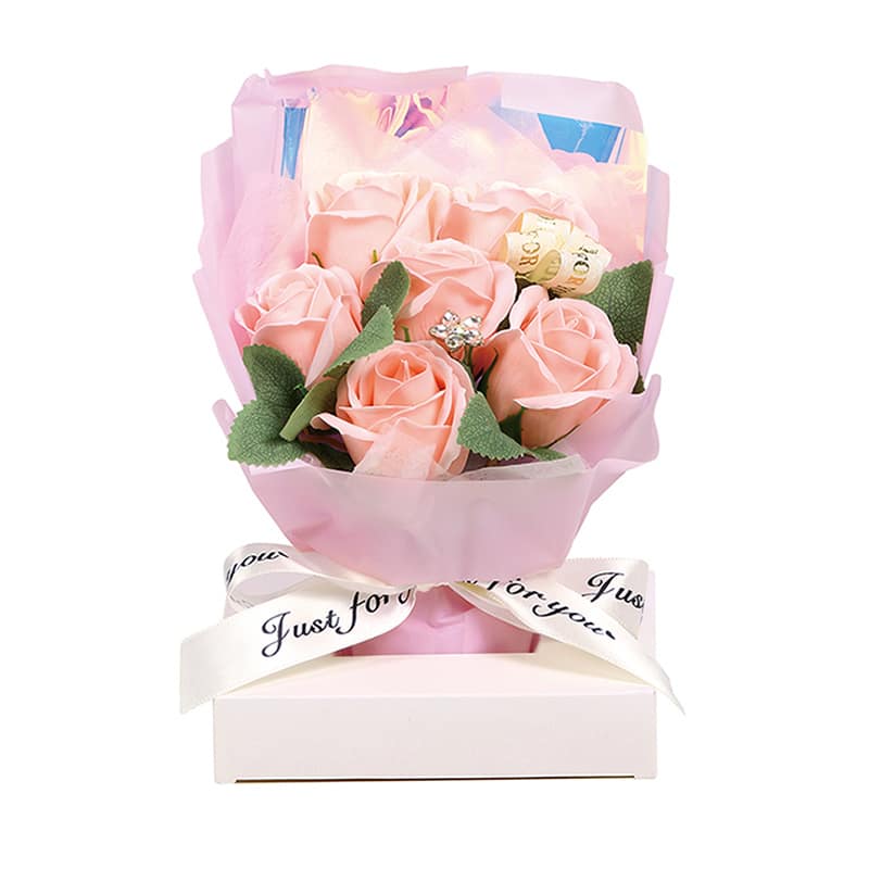 SG Wonder zone ソープフラワー クリアケース入りブーケ ピンク F192-003P 1個(ご注文単位1個)【直送品】