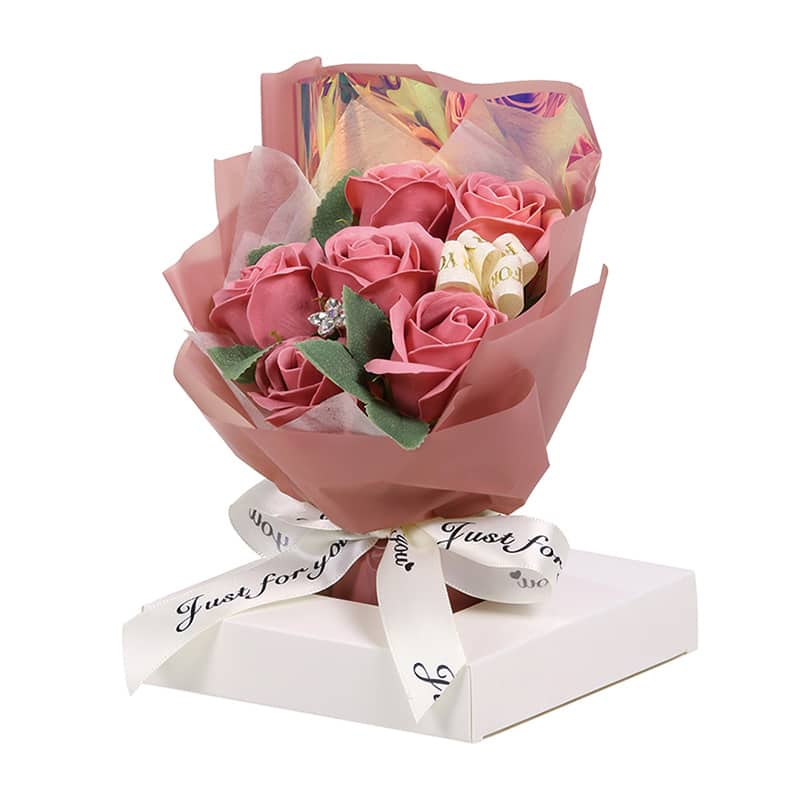 SG Wonder zone ソープフラワー クリアケース入りブーケ スモークピンク F192-003SP 1個（ご注文単位1個）【直送品】