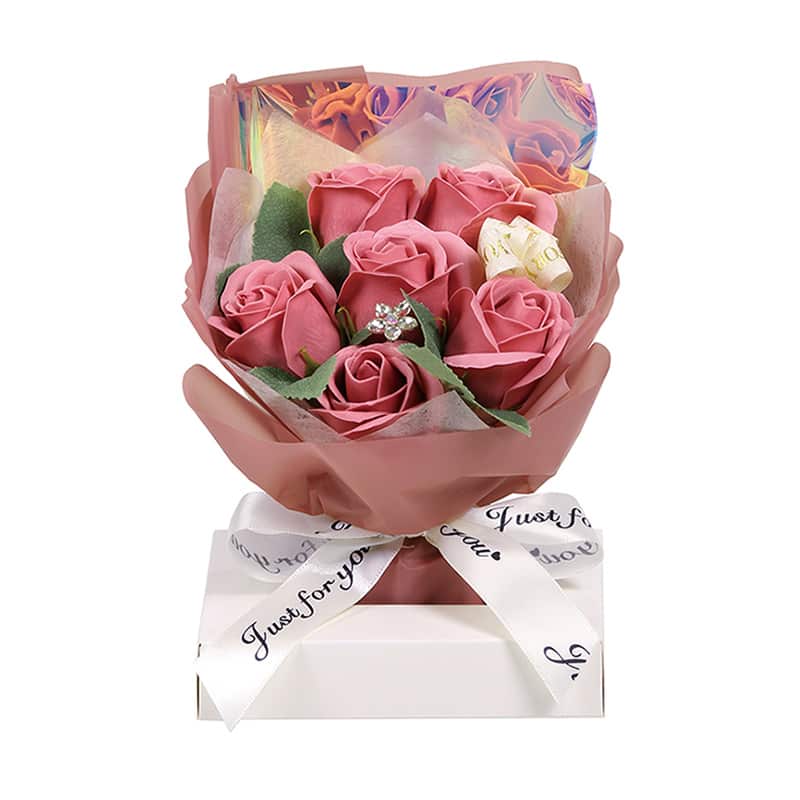 SG Wonder zone ソープフラワー クリアケース入りブーケ スモークピンク F192-003SP 1個(ご注文単位1個)【直送品】