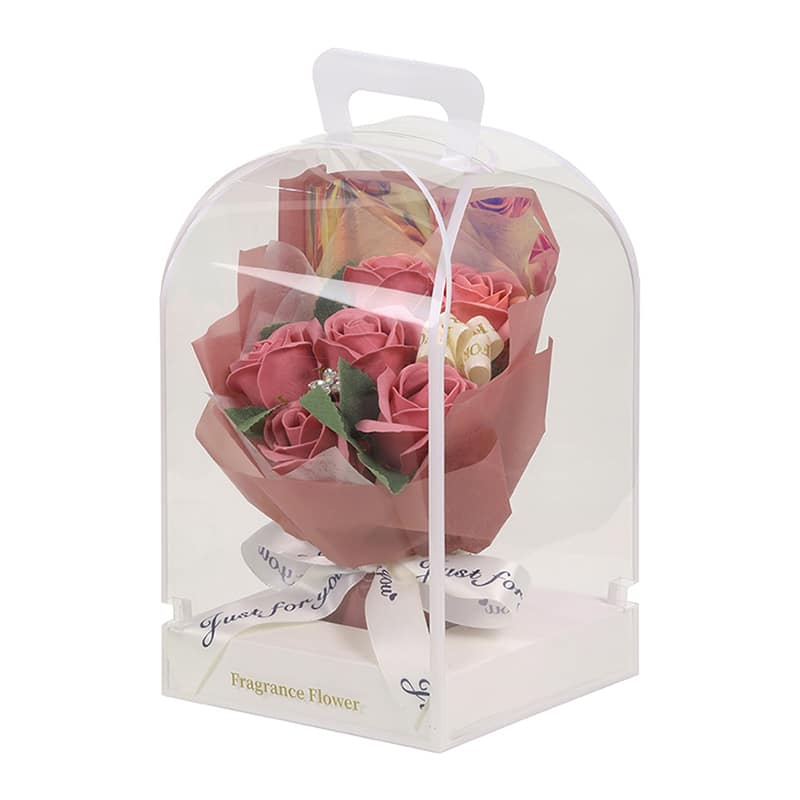 SG Wonder zone ソープフラワー クリアケース入りブーケ スモークピンク F192-003SP 1個(ご注文単位1個)【直送品】