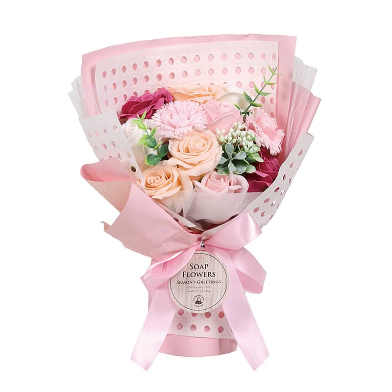 SG Wonder zone ソープフラワー スタンディングブーケ 紙袋付 ピンク F192-004P 1個（ご注文単位1個）【直送品】