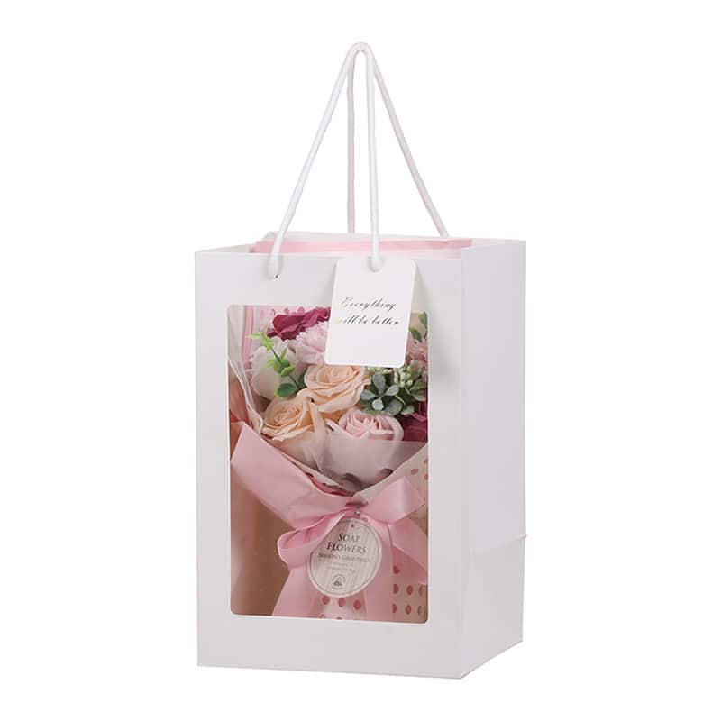 SG Wonder zone ソープフラワー スタンディングブーケ 紙袋付 ピンク F192-004P 1個(ご注文単位1個)【直送品】