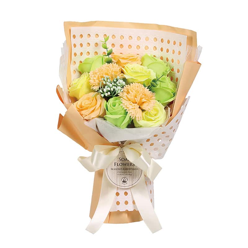 SG Wonder zone ソープフラワー スタンディングブーケ 紙袋付 イエロー F192-004Y 1個（ご注文単位1個）【直送品】