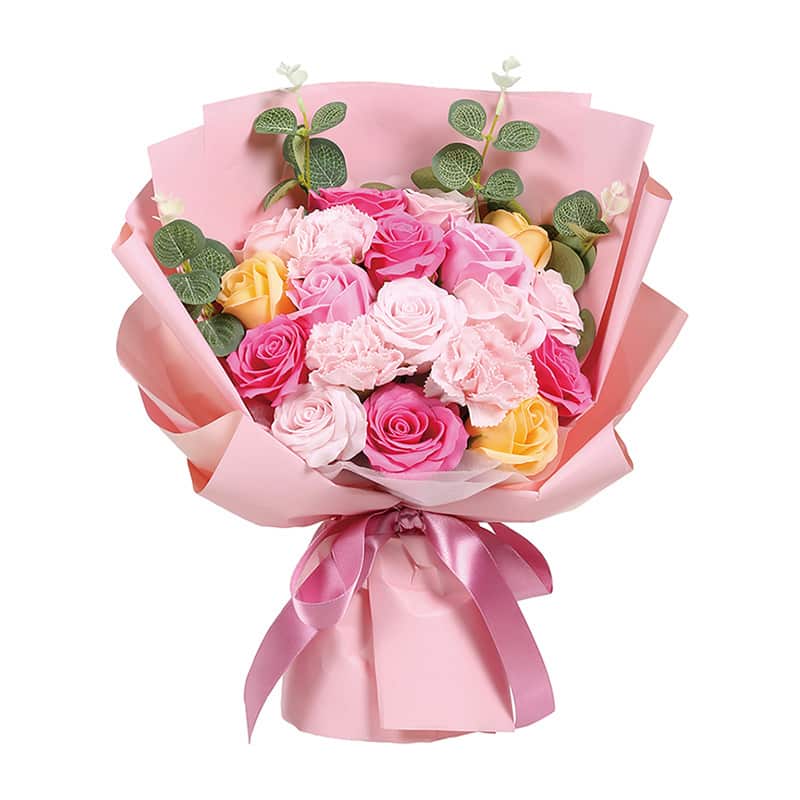 SG Wonder zone ソープフラワー クリアケース入りブーケ ピンク F192-005P 1個（ご注文単位1個）【直送品】