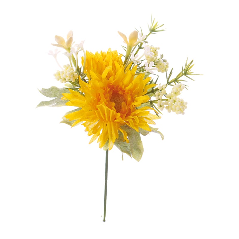 ビバ工芸 造花 ガーベラピック イエロー VT1918 1個(ご注文単位1本)【直送品】