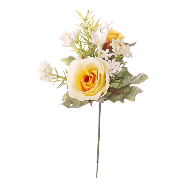 ビバ工芸 造花　ローズミックスピック イエロー VT1941 1本（ご注文単位1束）【直送品】