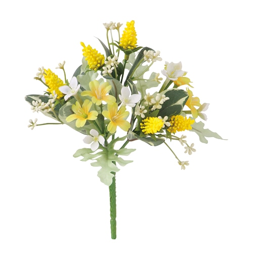 ビバ工芸 造花　ミニミックスブッシュ イエロー VT2051 1個（ご注文単位1本）【直送品】