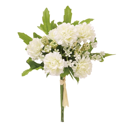 ビバ工芸 造花 ポンポンマムミックスバンドル ホワイト VT2119 1本(ご注文単位1本)【直送品】