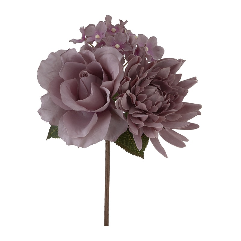 ビバ工芸 造花　ローズダリアミックスブッシュ ラベンダー VE4116 1本（ご注文単位1本）【直送品】