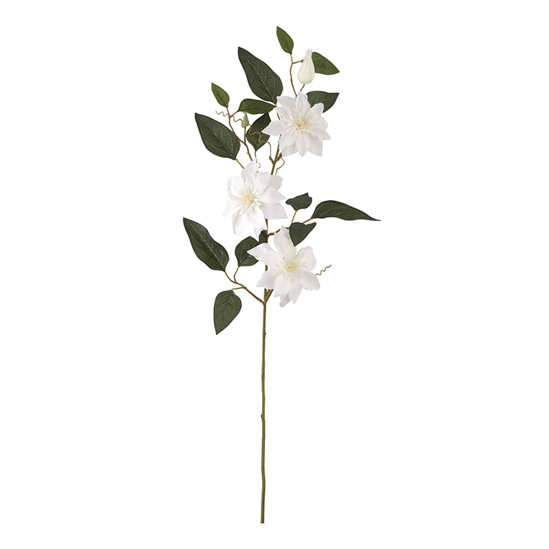 ビバ工芸 造花　クレマチス ホワイト VE4125 1本（ご注文単位1本）【直送品】