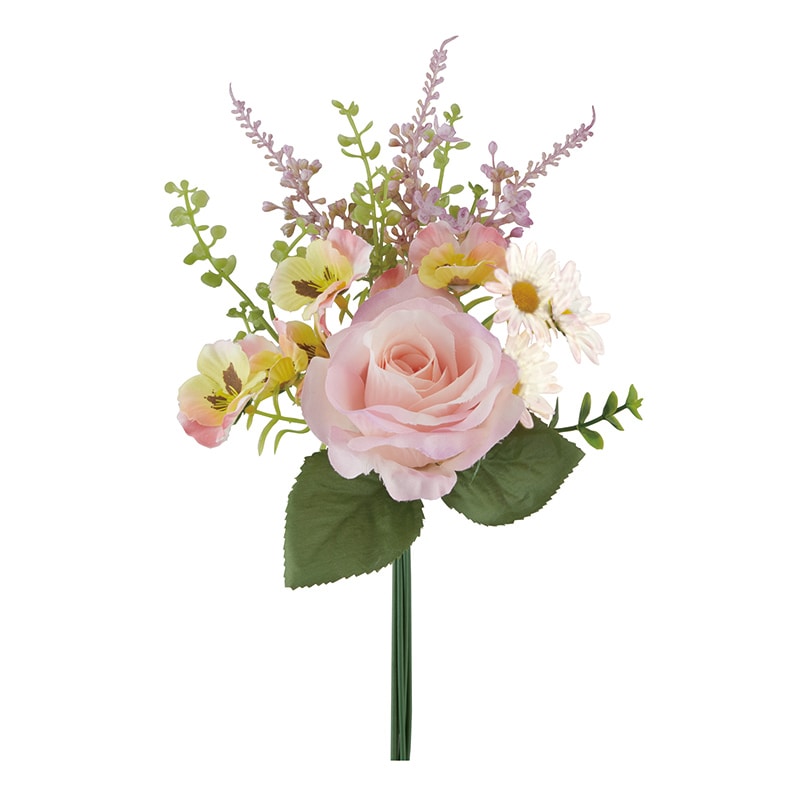 ビバ工芸 造花　ローズミックスバンドル ピンク VD4149 1本（ご注文単位1本）【直送品】