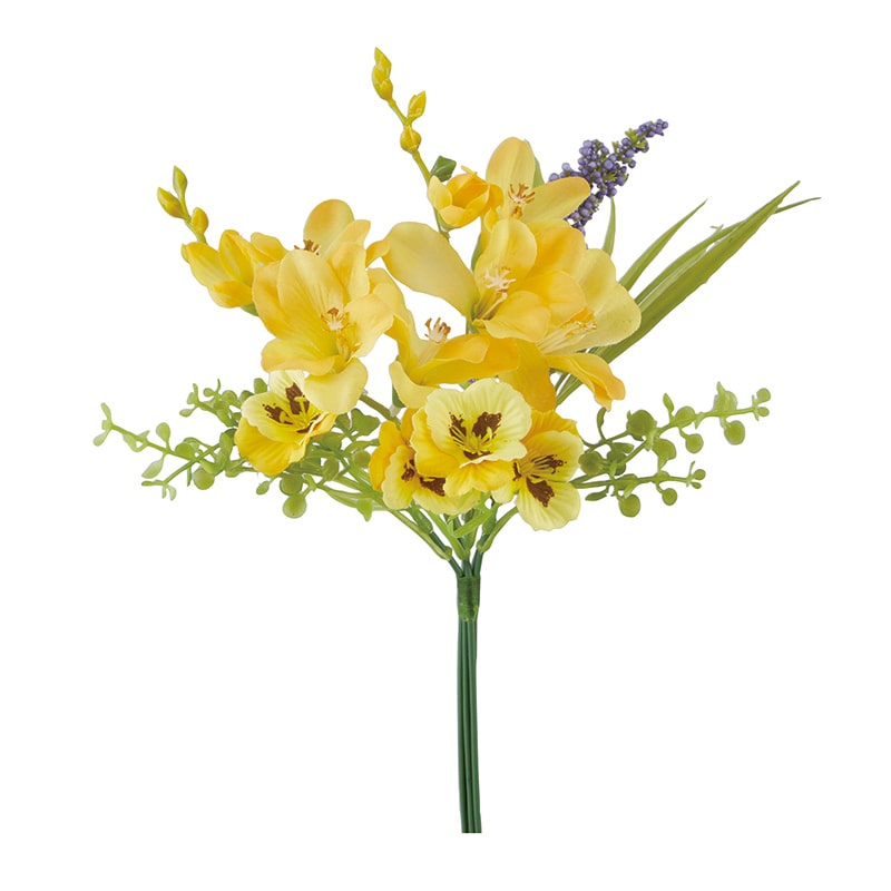 ビバ工芸 造花　フリージアミックスバンドル イエロー VD4151 1本（ご注文単位1本）【直送品】