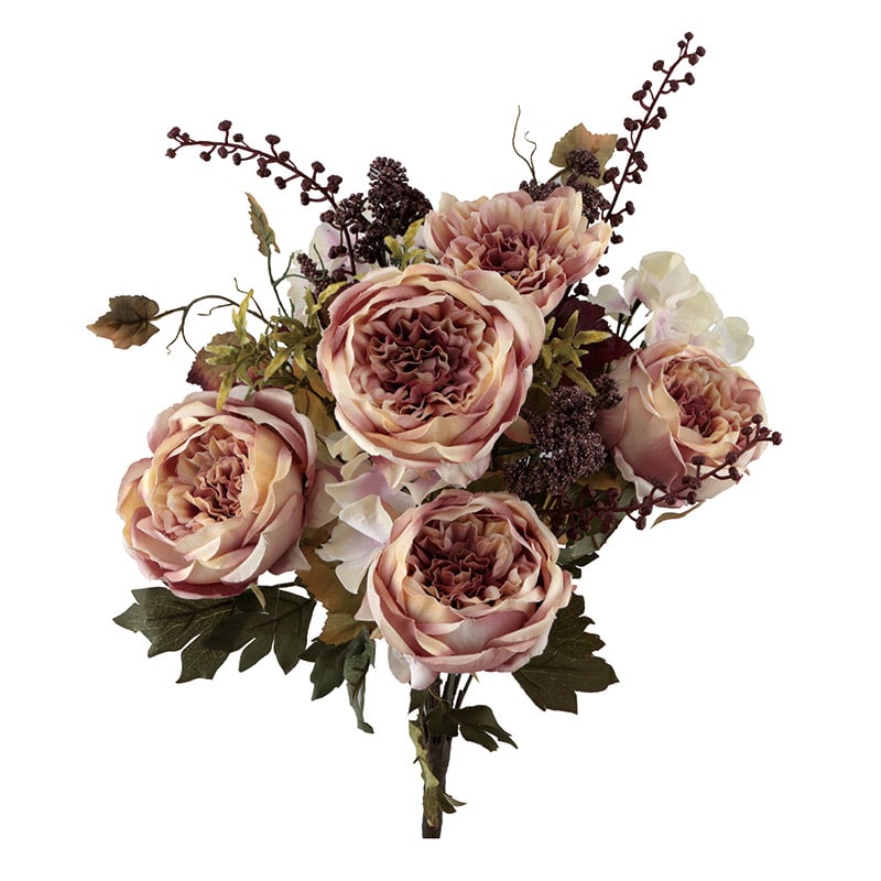 ビバ工芸 造花　ノスタルジックミックスブッシュ モーブ VE4167 1本（ご注文単位1本）【直送品】