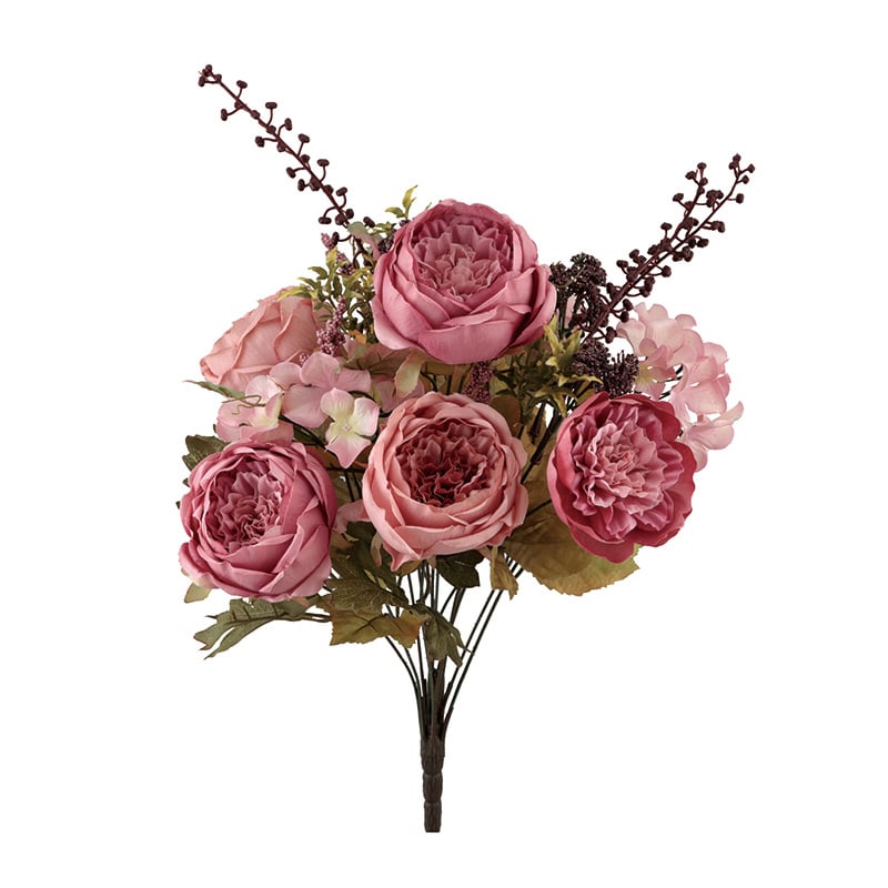 ビバ工芸 造花　ノスタルジックミックスブッシュ ピンク VE4167 1本（ご注文単位1本）【直送品】