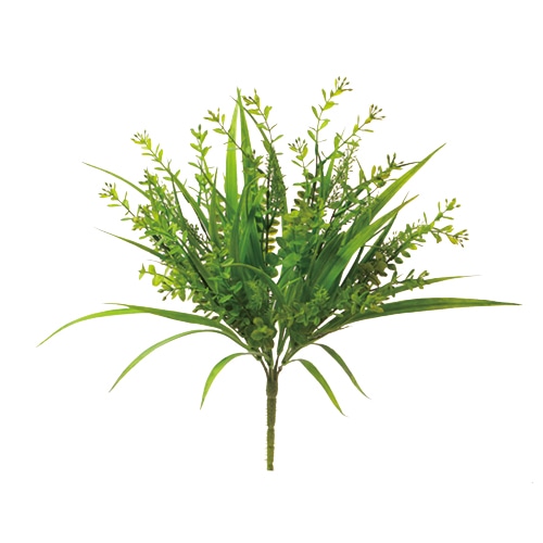 ビバ工芸 造花　ミックスリーフブッシュ ライト／グリーン VEG5387 1個（ご注文単位1個）【直送品】