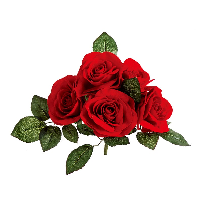 ビバ工芸 造花 ベルベットローズブッシュ レッド VE6427 1個(ご注文単位1個)【直送品】