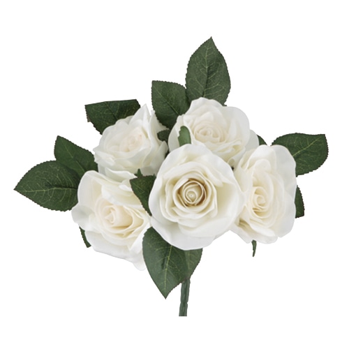ビバ工芸 造花 ベルベットローズブッシュ ホワイト VE6427 1個(ご注文単位1個)【直送品】